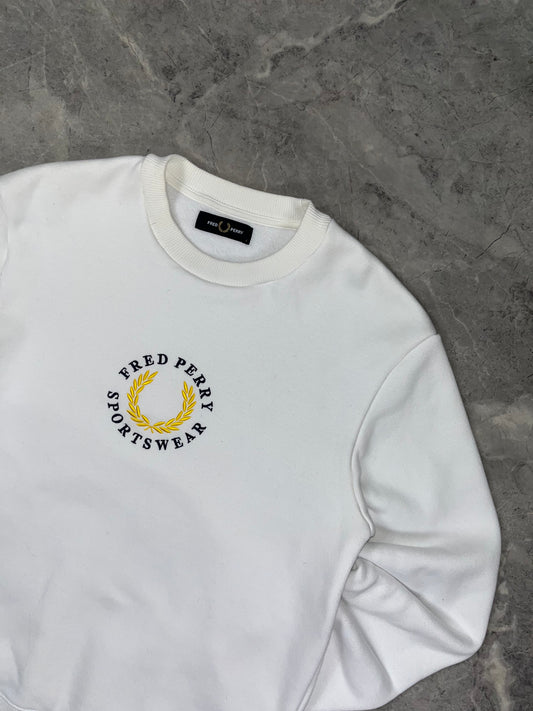 Fred Perry Gold White Crewneck muška dukserica (S)