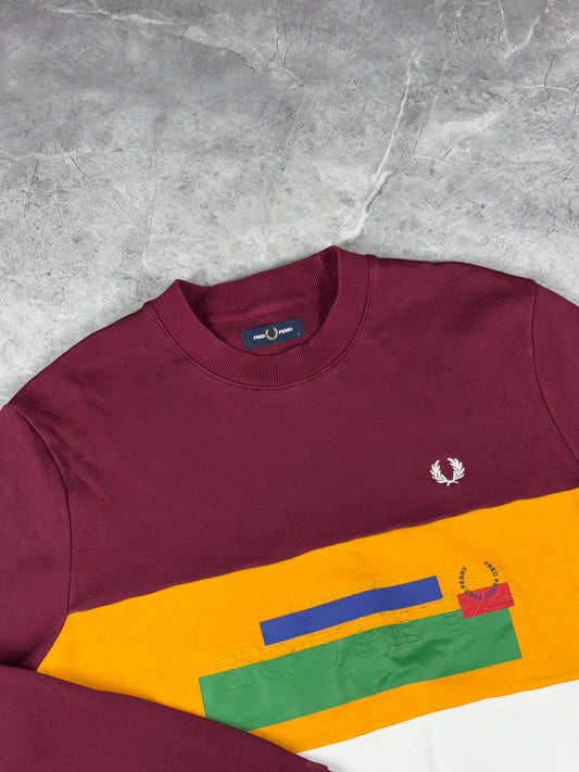 Fred Perry crvena zuta muška dukserica (S)