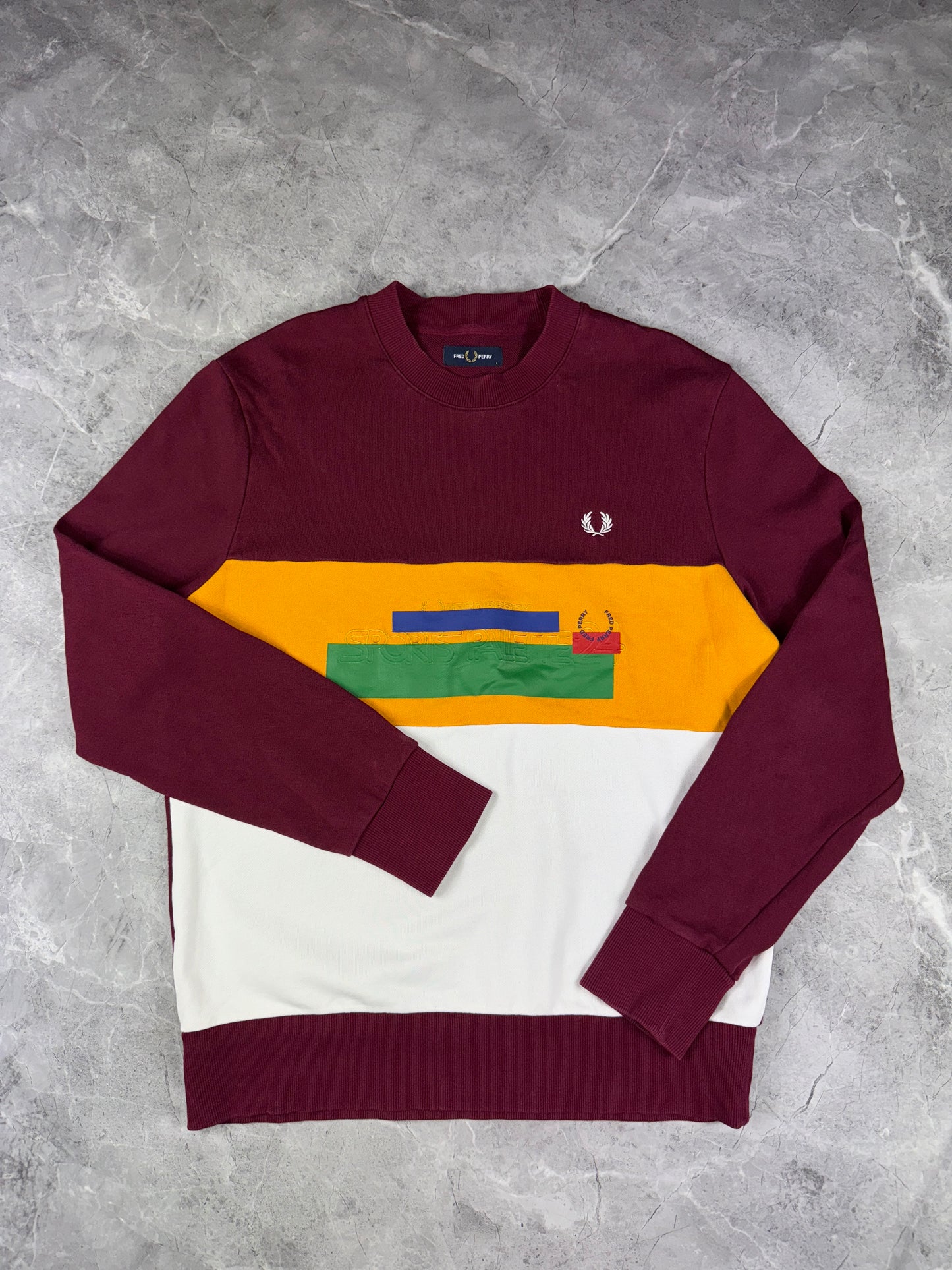 Fred Perry crvena zuta muška dukserica (S)