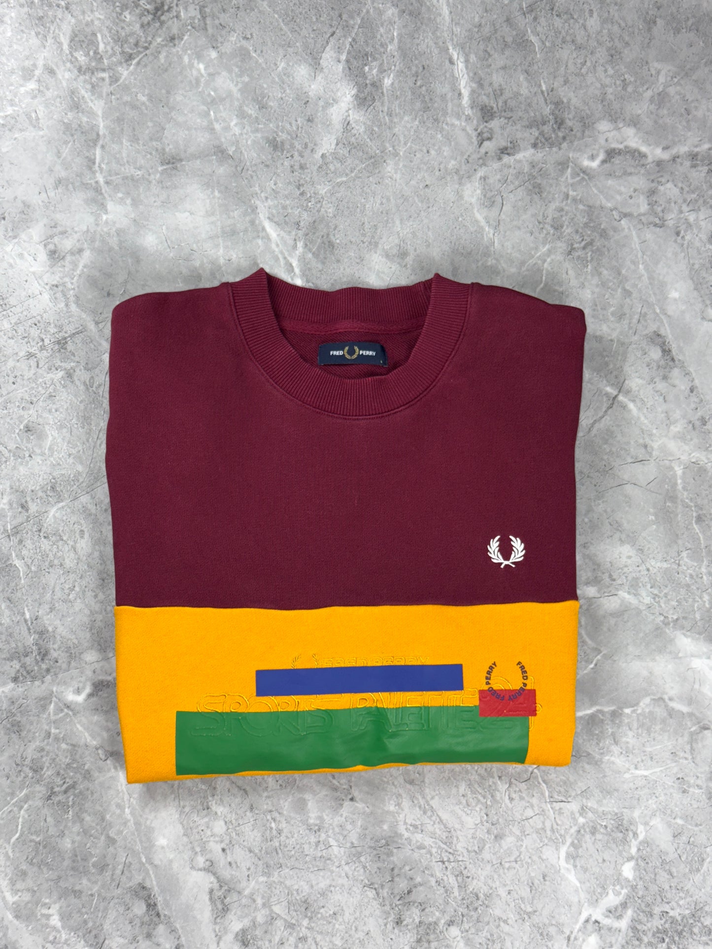 Fred Perry crvena zuta muška dukserica (S)