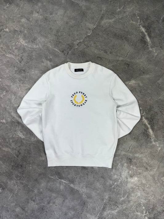 Fred Perry Gold White Crewneck muška dukserica (S)