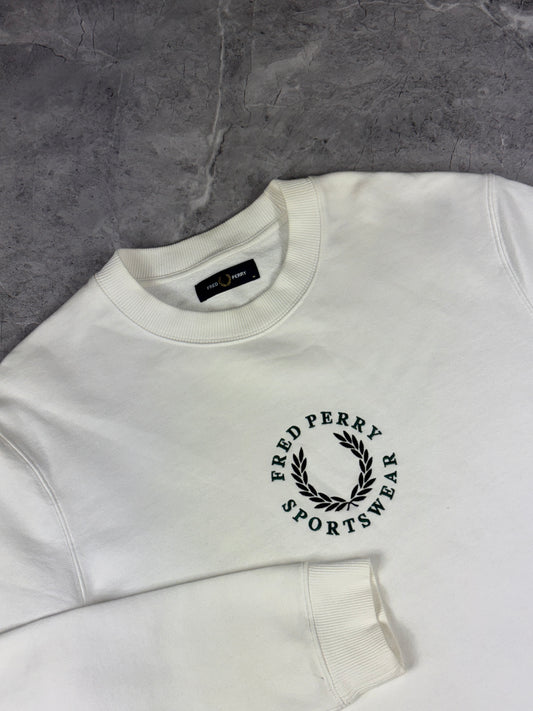 Fred Perry Beli Logo Crni muška dukserica (S)