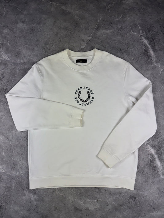Fred Perry Beli Logo Crni muška dukserica (S)